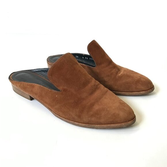 Robert Clergerie Paris Alicel Slides Mules Loafers Womens 38 8 Brown Suede Shoes - Picture 3 of 10